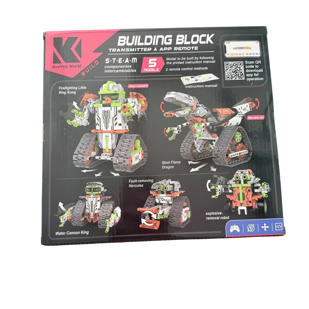 KeeYee World Building Block Robot 5-in-1 K96178 539pc App Remote Control Set